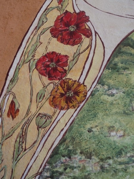 detaljer af kalkmaleri Lindehuset
