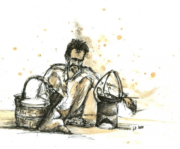 illustration af mand i Indien